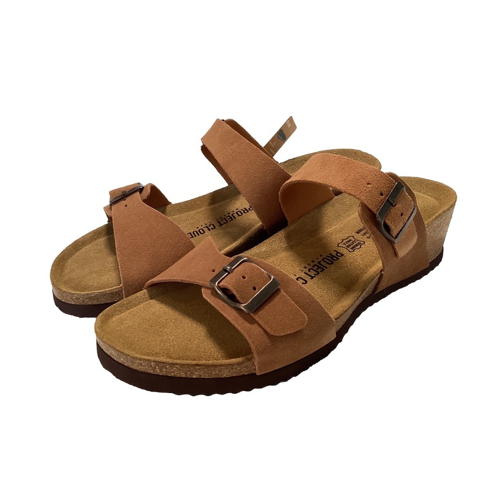 Project Cloud Beaula 2 Strap Sandal Memory Foam W US 5 New With Tags Chestnut
